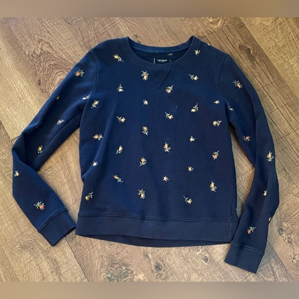 Lucky brand Womens pullover sweater floral Sz small